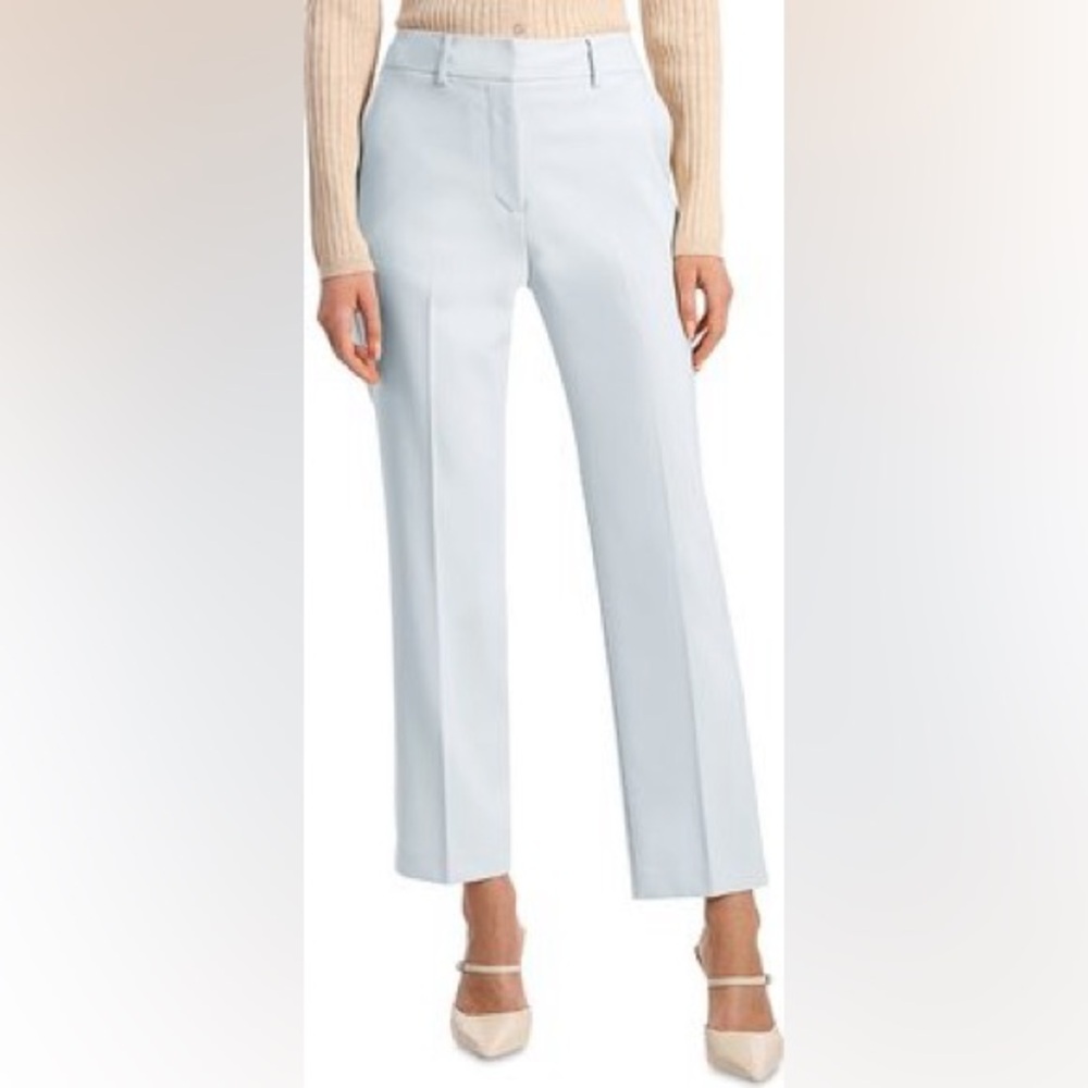 Bagatelle New York Women's Natural Cropped Flat Front Straight Fit Pants white 8